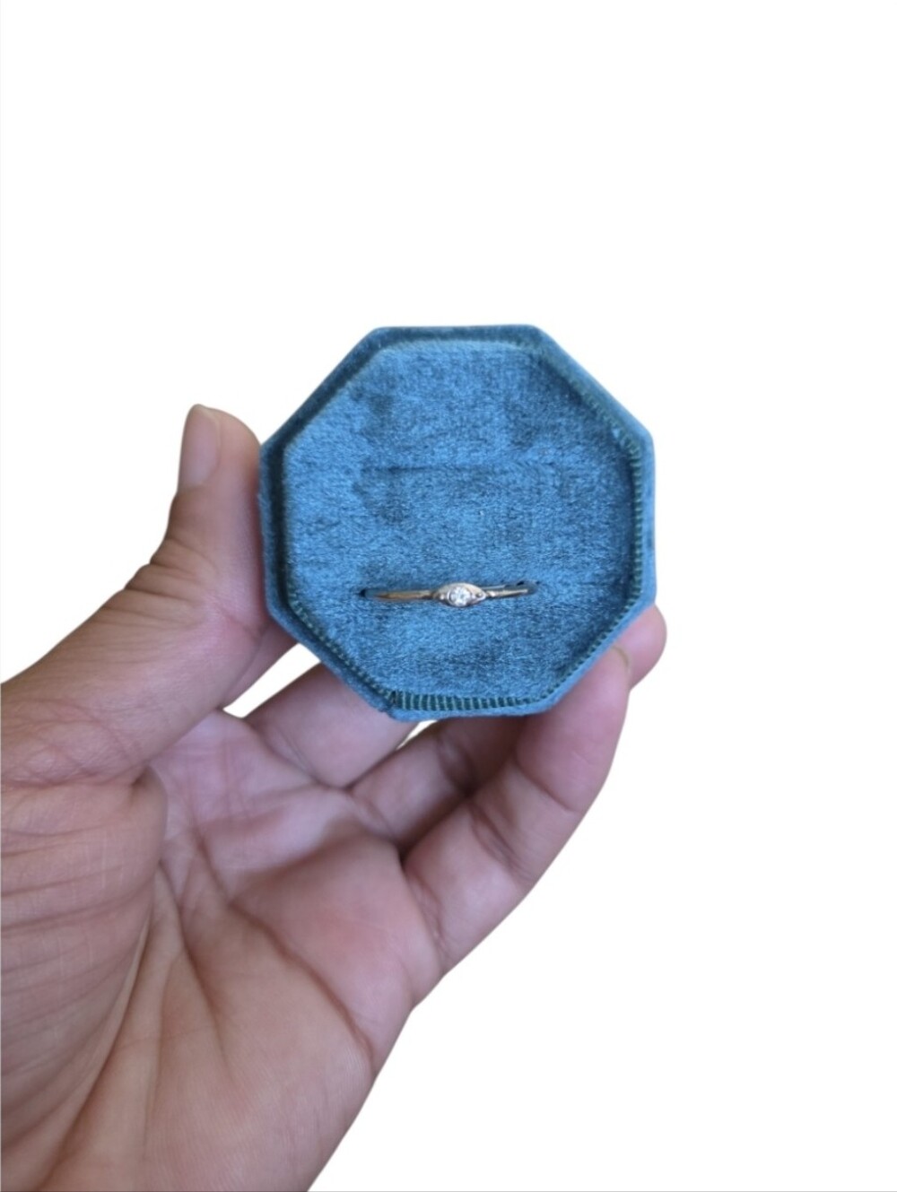 Size 9 Classic Silver Toned Solitaire Accent Ring